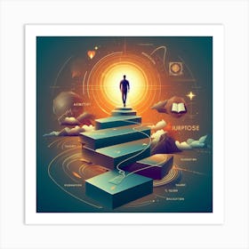 Man Walking Up The Stairs Art Print