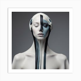 Futuristic Portrait Of A Woman Art Print