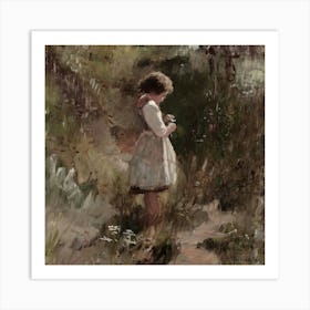 Little Girl In The Woods Art Print