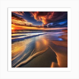 Sunset On The Beach 226 Art Print