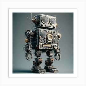 A Robot Made Of Analog Stereo Equipment, Digital Art 2 Art Print