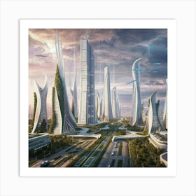 Futuristic Cityscape 1 Art Print