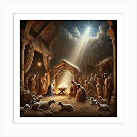 Nativity Scene Christmas Art Print