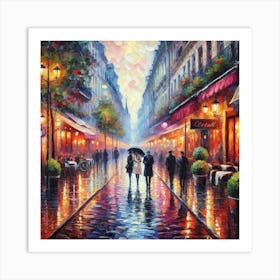 Paris In The Rain Art Print