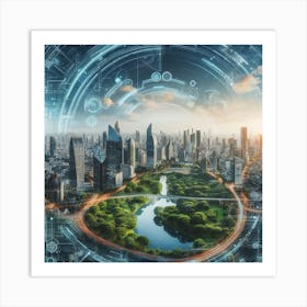 Futuristic Cityscape1 Art Print