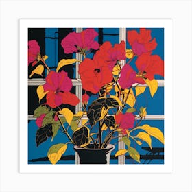 Bougainvillea 1 Pop Art Illustration Square Art Print