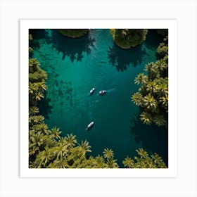 Aerial View Of A Lagoon 1 Art Print