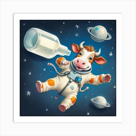 Cow In Space Art Print