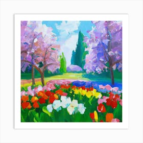 a flower garden in spring 14 Art Print