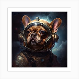 Frenchie In Space Art By Csaba Fikker 004 Art Print