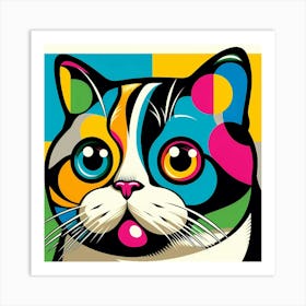 Colorful Cat 2 Art Print