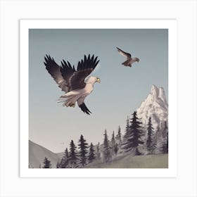 Eagles In Flight 1 Art Print