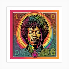 Rock Legend Jimi Hendrix Art Poster Art Print