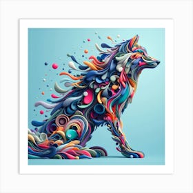 Abstract Wolf 1 Art Print