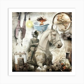 Horse Surreal Illustration Art 09 Art Print