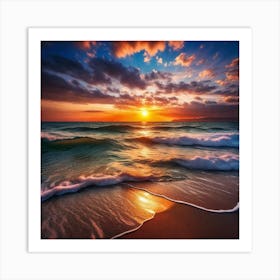 Sunset On The Beach 865 Art Print