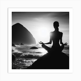 Woman In Yoga Pose Art Print