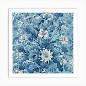 Blue And White Floral 2 Art Print