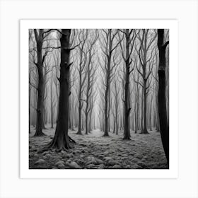 Black And White Forest 1 Art Print