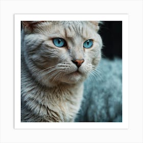 Soft Blue Cat Art Print