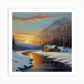 Winter Sunset 1 Art Print