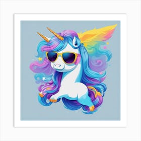 Unicorn With Sunglasses Art Print