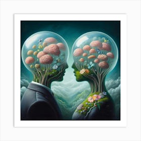 Two Heads In The Sky Art Print