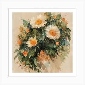 Daisies In A Vase Art Print