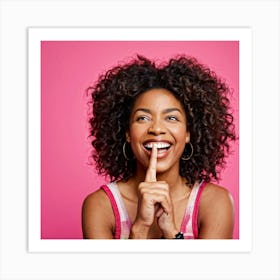 African American Young Woman Smiling With An Expression Of Happiness And Success Isolated Against (5) Art Print