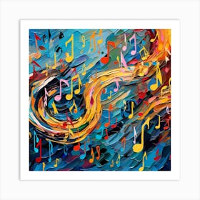 Abstract Music Note Painting Art Print