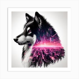 Collie silhouette 2 Art Print