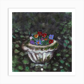 Pansies In A Flowerbed Art Print