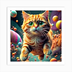 Cat In Space Art Print