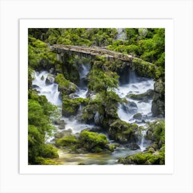 Waterfall Bridge Art Print