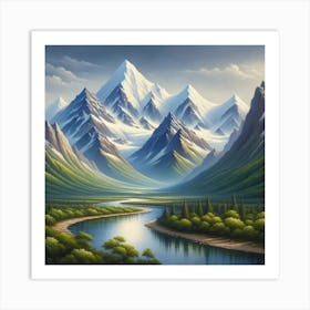 Mountain Landscape - Van Gogh Wall Art Art Print