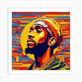 Abstract Portrait of Tupac shakur Art Print