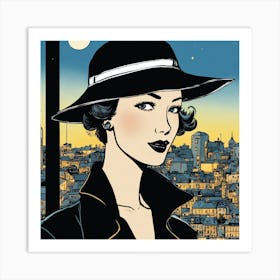 Woman In A Hat 1 Art Print