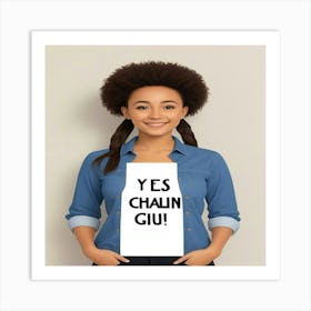 Yes Girl You Can Motivational Art Print