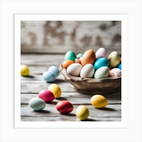 Easter Eggs In A Bowl Art Print