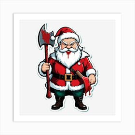 Santa Claus With Axe Art Print