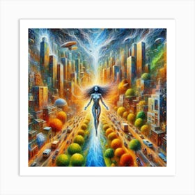 Woman In The City 3 Art Print