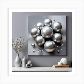 Silver Spheres Art Print