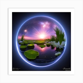 Water Lily Sphere Art Print