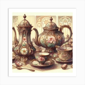 Teapots And Teacups Art Print