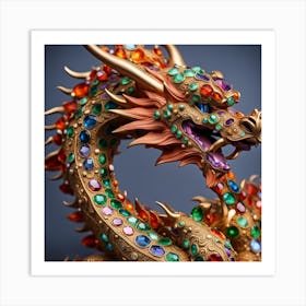 Dragon With Jewels Art Print