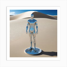 Futuristic Man In Desert 3 Art Print