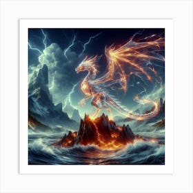 Transparent Fiery Dragon 2 Art Print