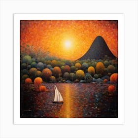 Sunset In The Mountains Art Print