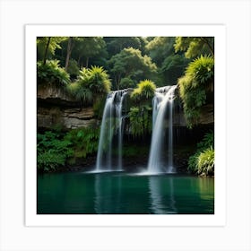 Waterfall In The Forest 1 Art Print