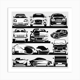 Car Silhouettes 3 Art Print